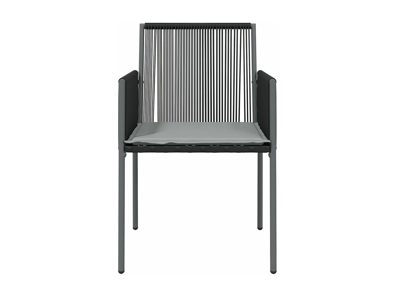 Chaises de jardin et coussins lot de 4 noir 54x60,5x83,5 cm