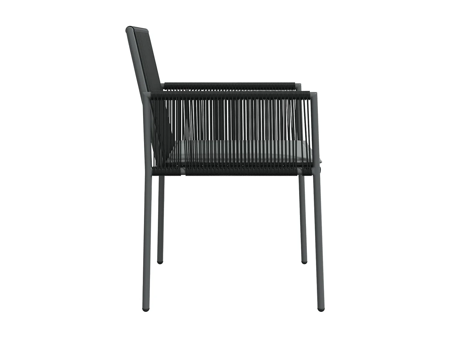 Chaises de jardin et coussins lot de 4 noir 54x60,5x83,5 cm