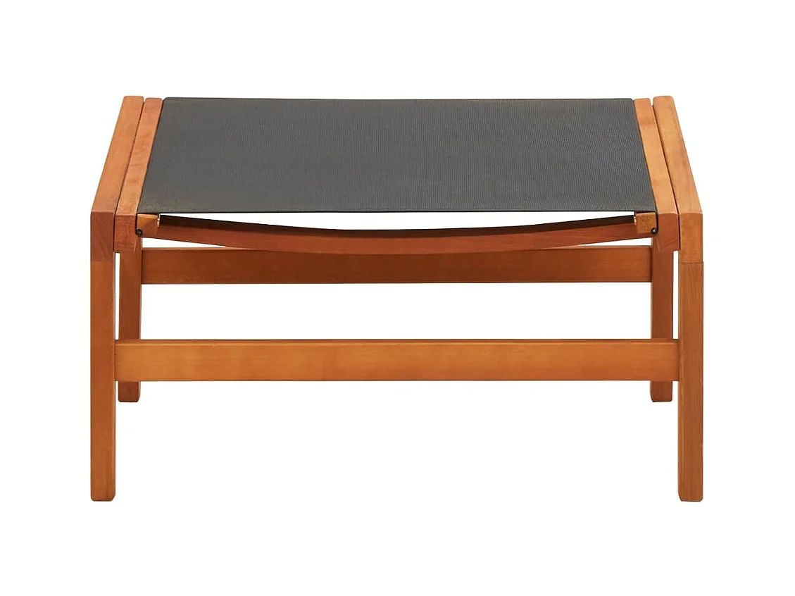 Silla y reposapiés de jardín Eucalipto macizo y textileno