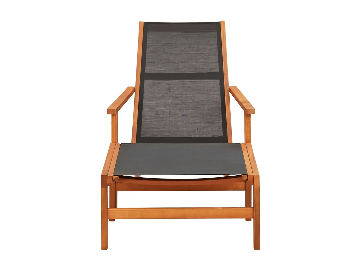 Chaise de jardin et repose-pied Eucalyptus solide et textilène