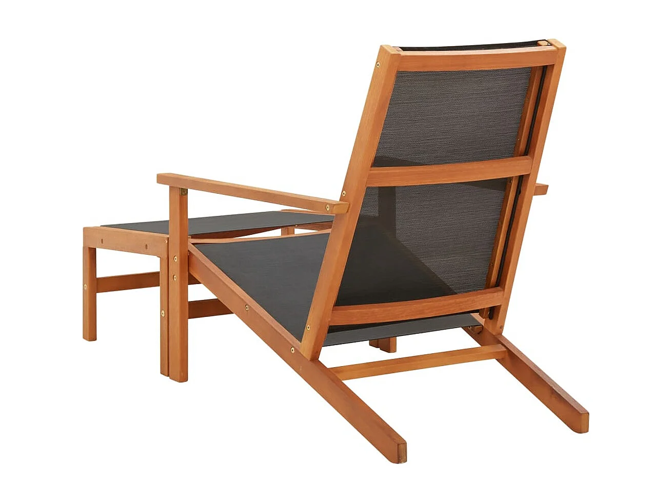 Chaise de jardin et repose-pied Eucalyptus solide et textilène