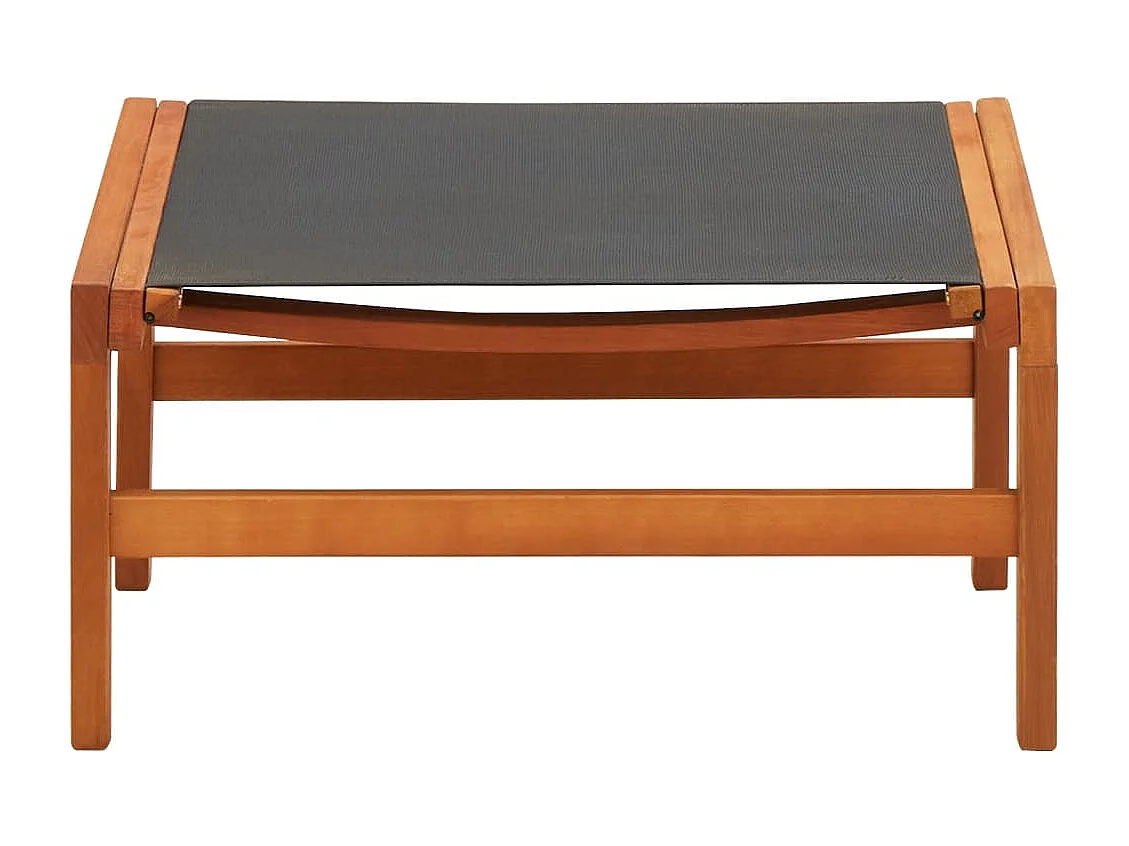 Chaise de jardin et repose-pied Eucalyptus solide et textilène