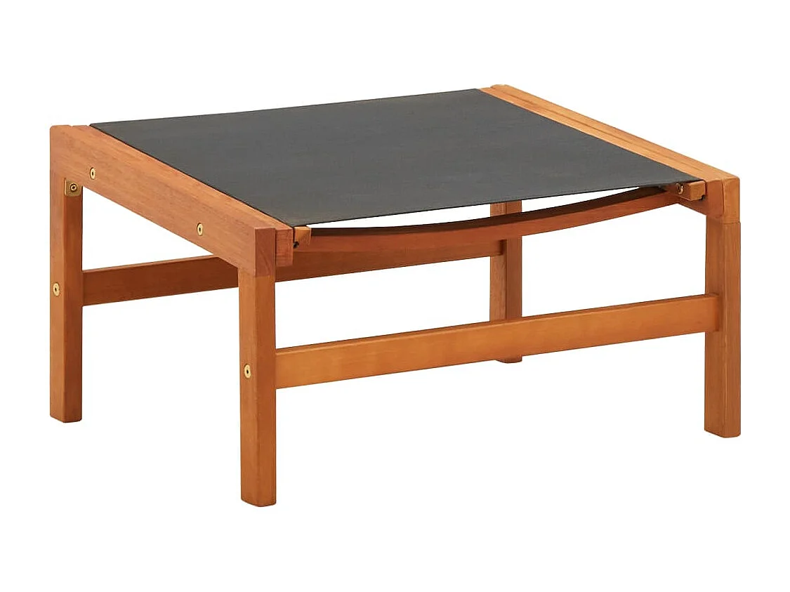 Chaise de jardin et repose-pied Eucalyptus solide et textilène