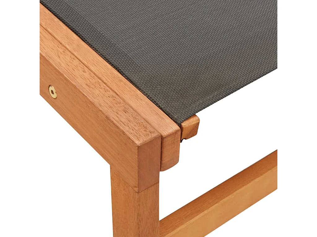 Chaise de jardin et repose-pied Eucalyptus solide et textilène