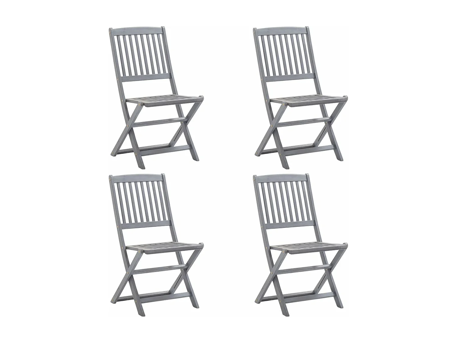 Chaises pliables d'extérieur 4 pcs Bois d'acacia solide