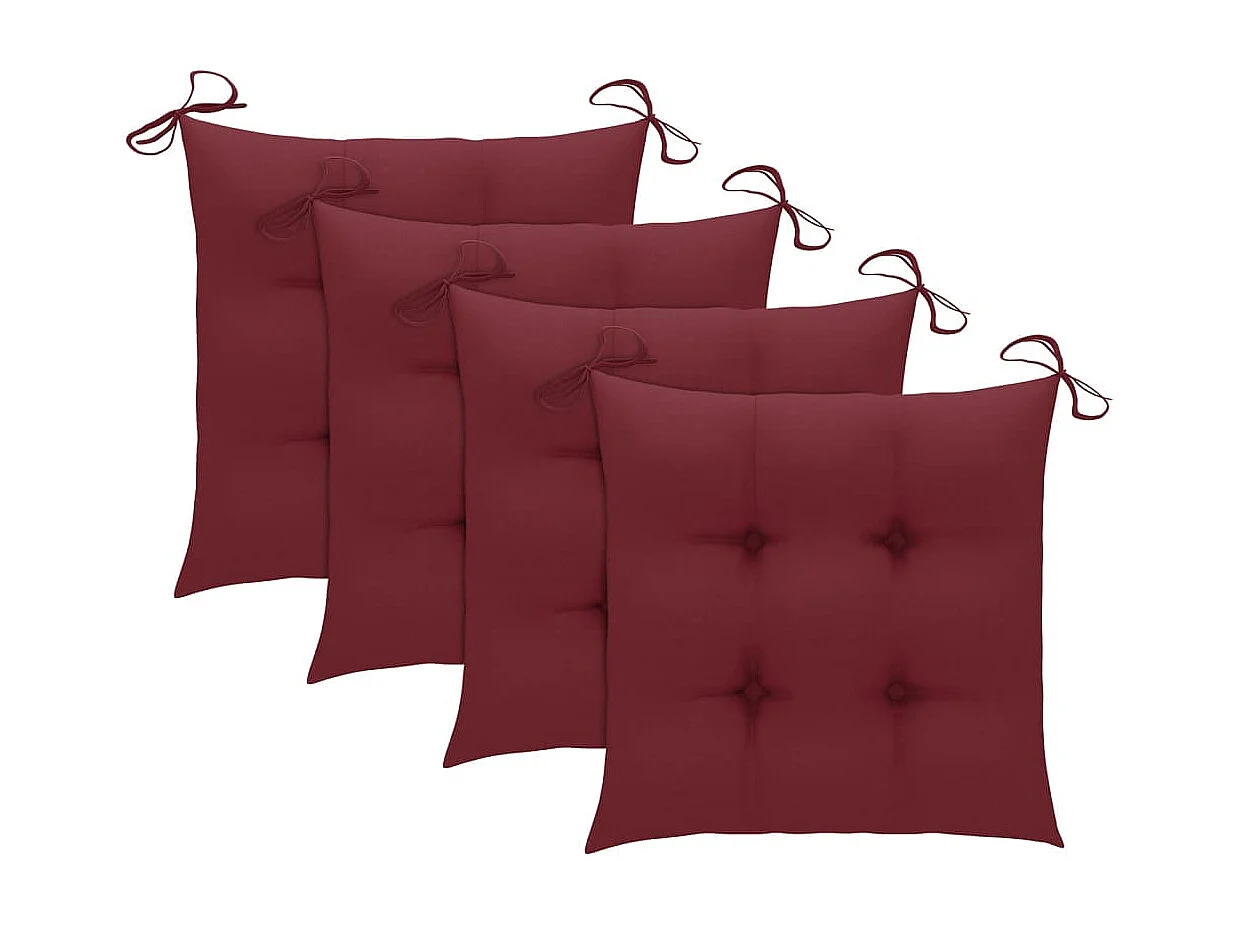 Chaises à dîner d'extérieur 4 pcs avec coussins Acacia massif