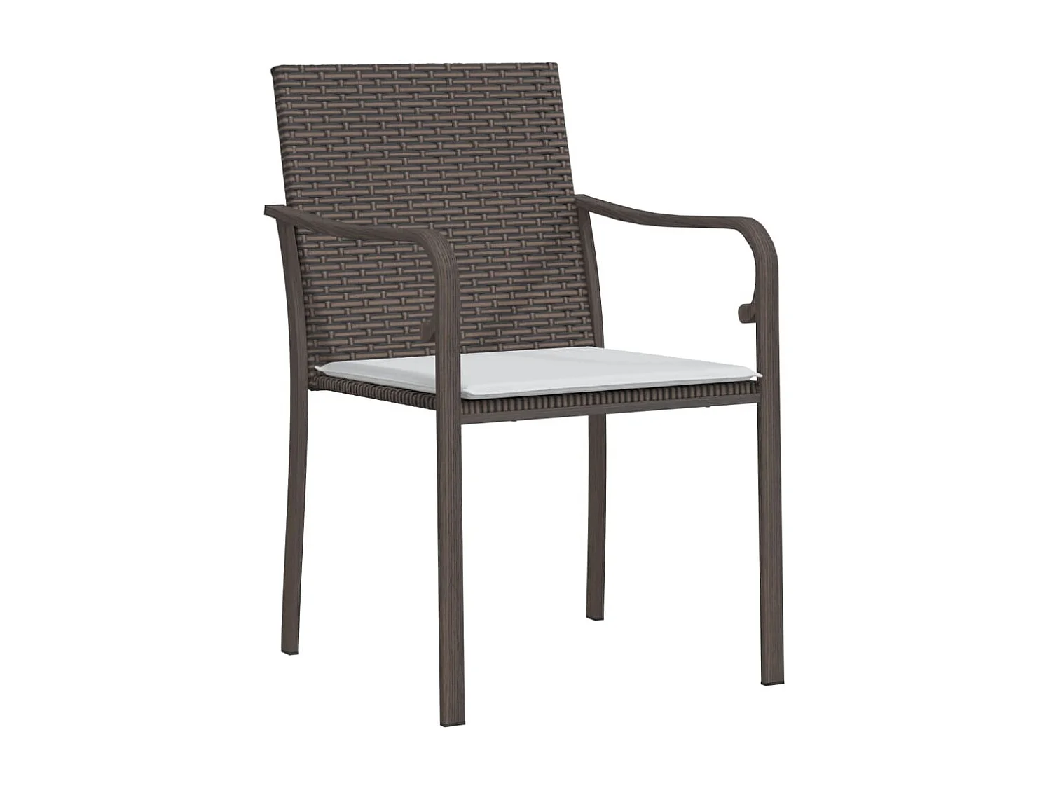 Gartenstühle und Kissen, 4er-Set, braun, 56 x 59 x 84 cm, Rattan