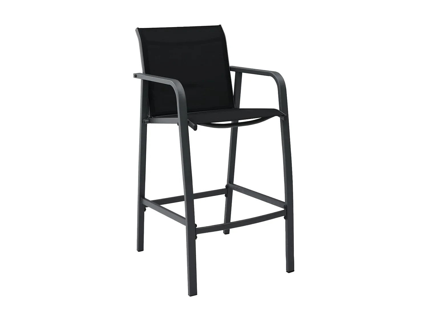 Chaises de bar de jardin 4 pcs Noir Textilène