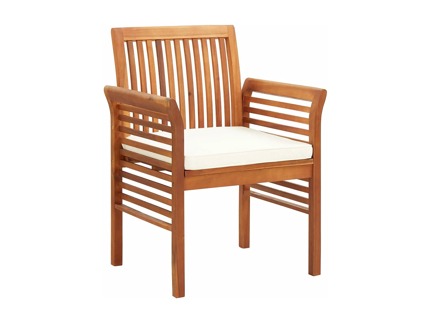 Chaise de jardin avec coussin Bois d'acacia massif