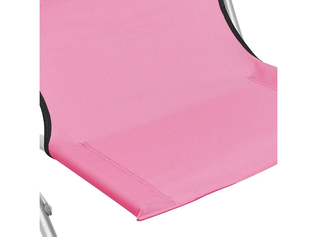 Opvouwbare strandstoelen 2 stuks roze stof