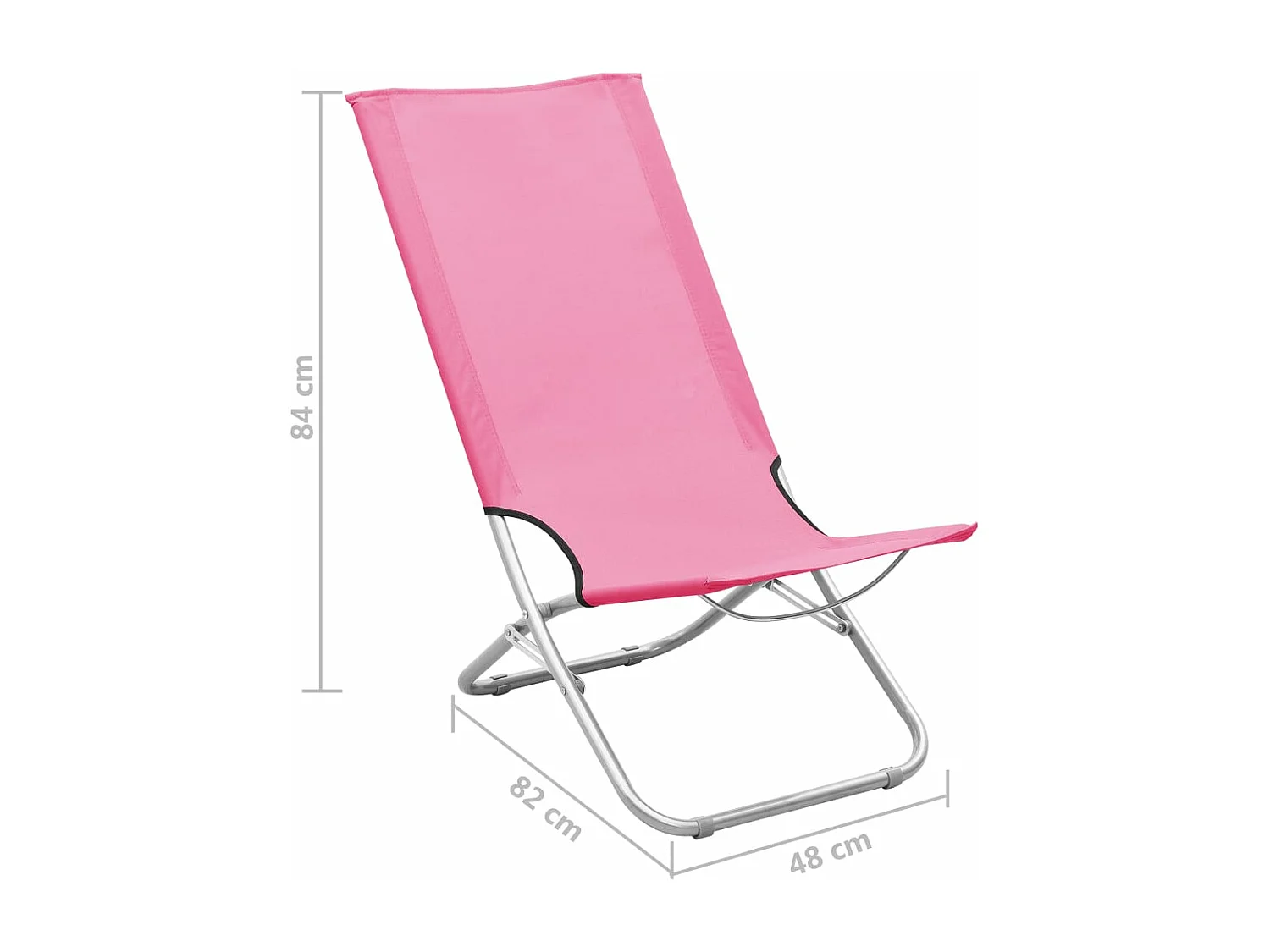 Opvouwbare strandstoelen 2 stuks roze stof