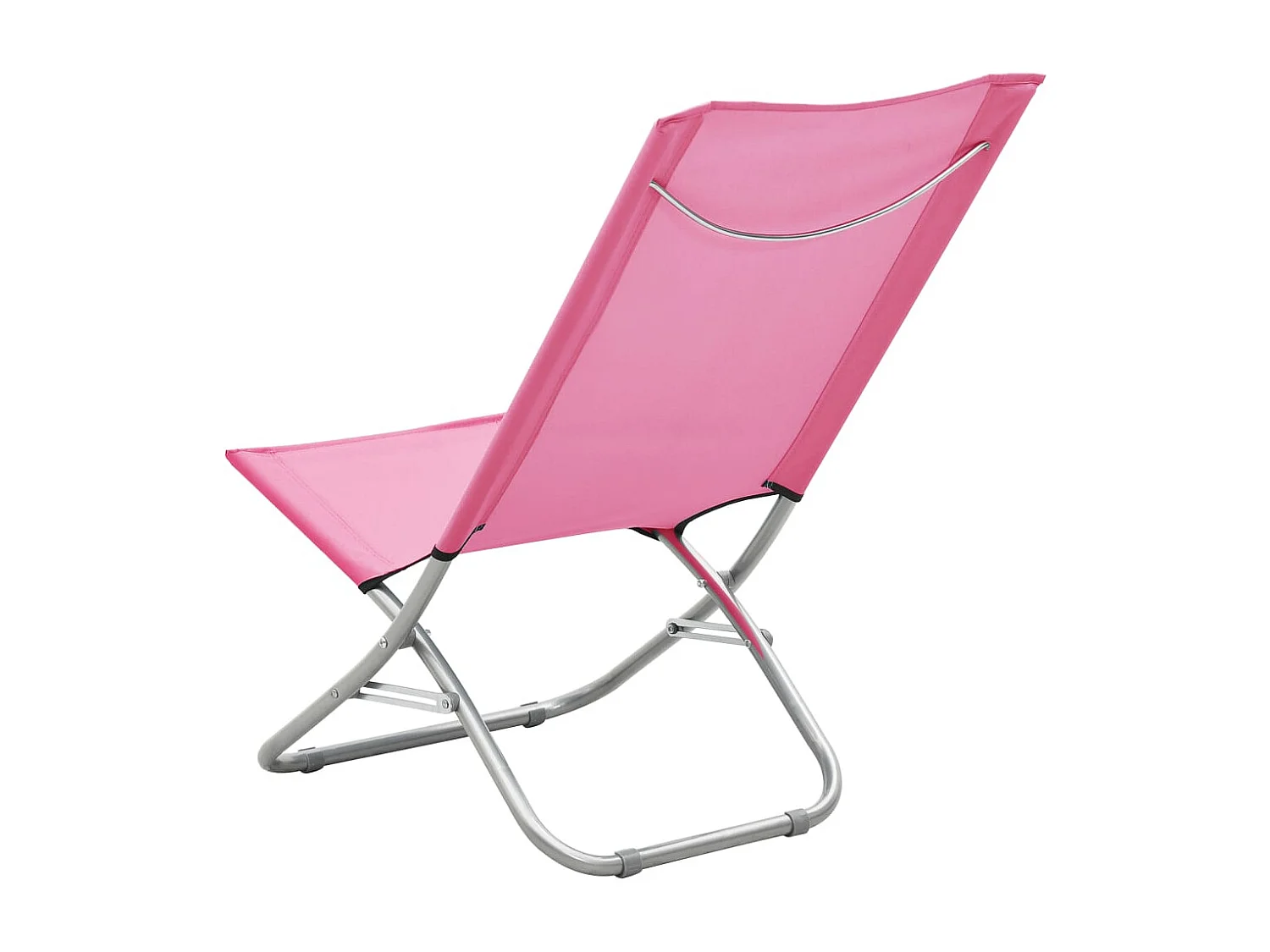 Opvouwbare strandstoelen 2 stuks roze stof