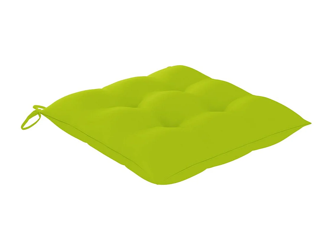 Chaises de jardin avec coussins vert vif lot de 6 Bois teck