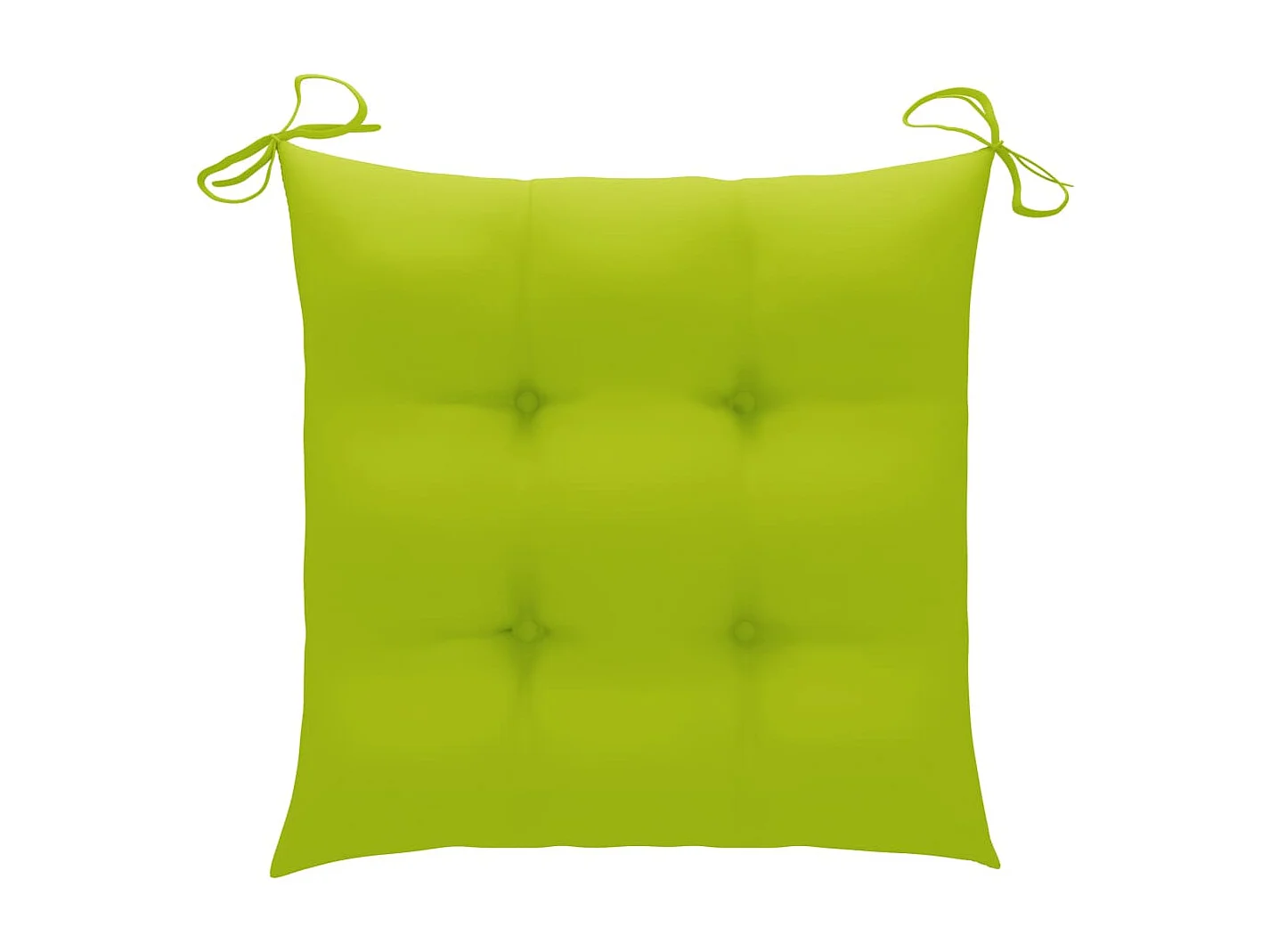 Chaises de jardin avec coussins vert vif lot de 6 Bois teck