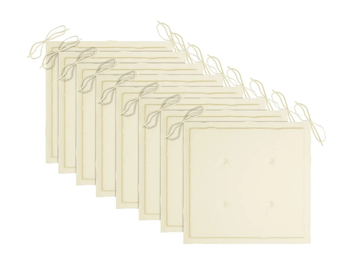 Chaises à dîner d'extérieur 8 pcs avec coussins Acacia massif