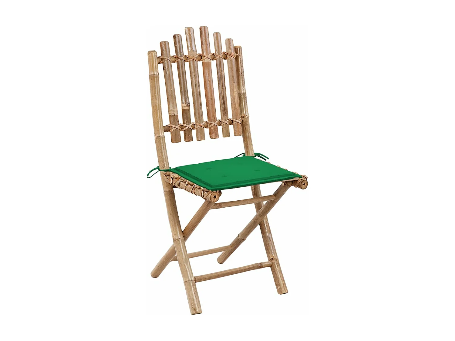 Chaises pliables de jardin 2 pcs avec coussins Bambou