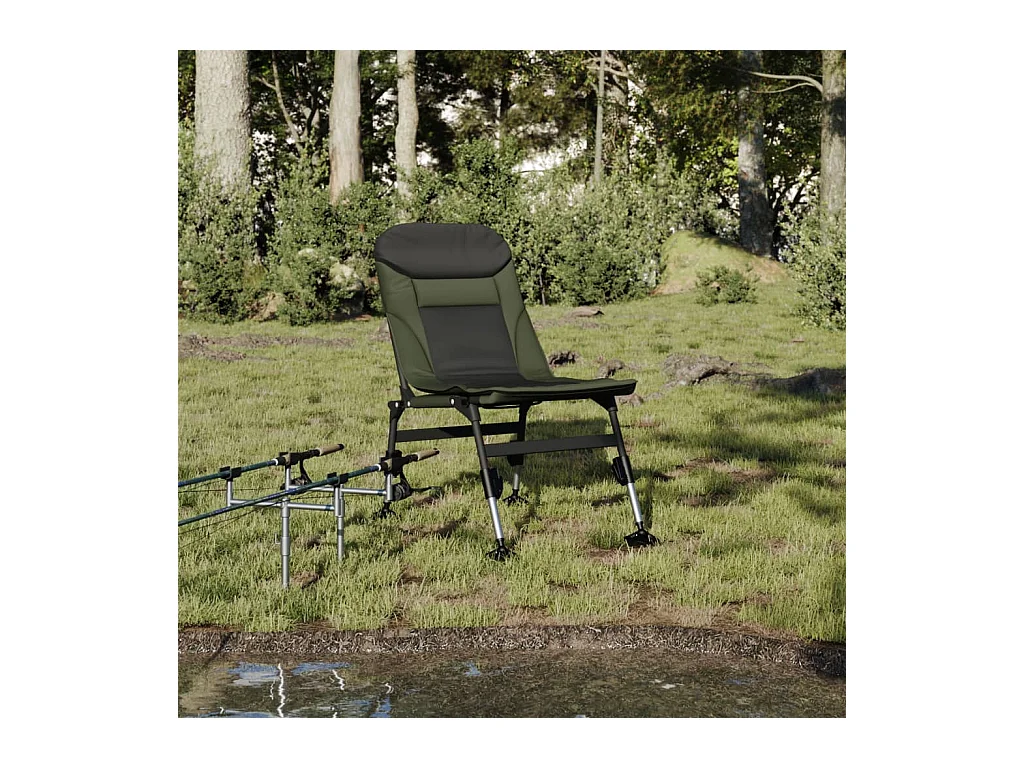Visstoel met verstelbare modderpoten opvouwbaar groen