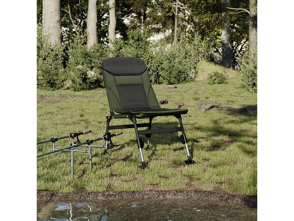 Chaise de pêche avec pieds à boue réglables pliable vert