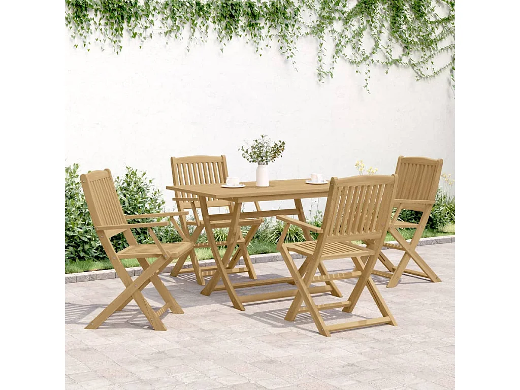 Chaises pliables de jardin lot de 4 bois massif d'acacia