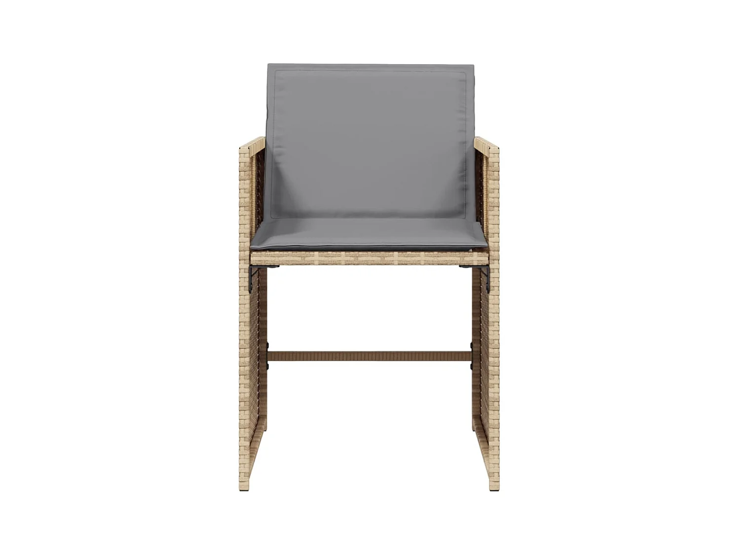 Chaises de jardin avec coussins lot de 4 mélange beige