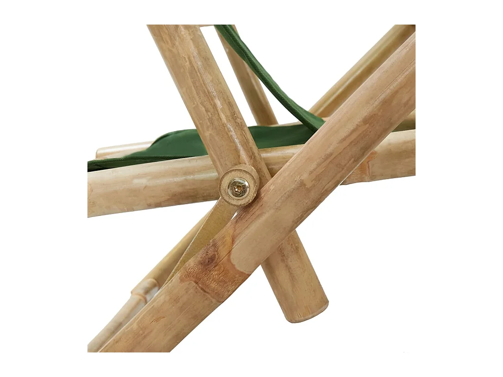 Poltrona relax reclinabile in bambù verde e tessuto