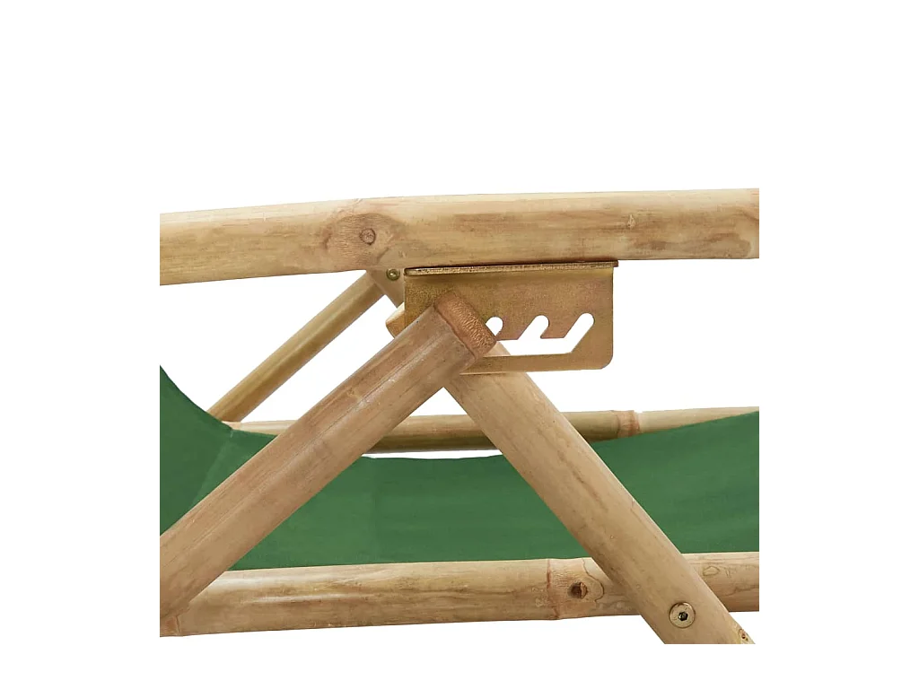 Poltrona relax reclinabile in bambù verde e tessuto