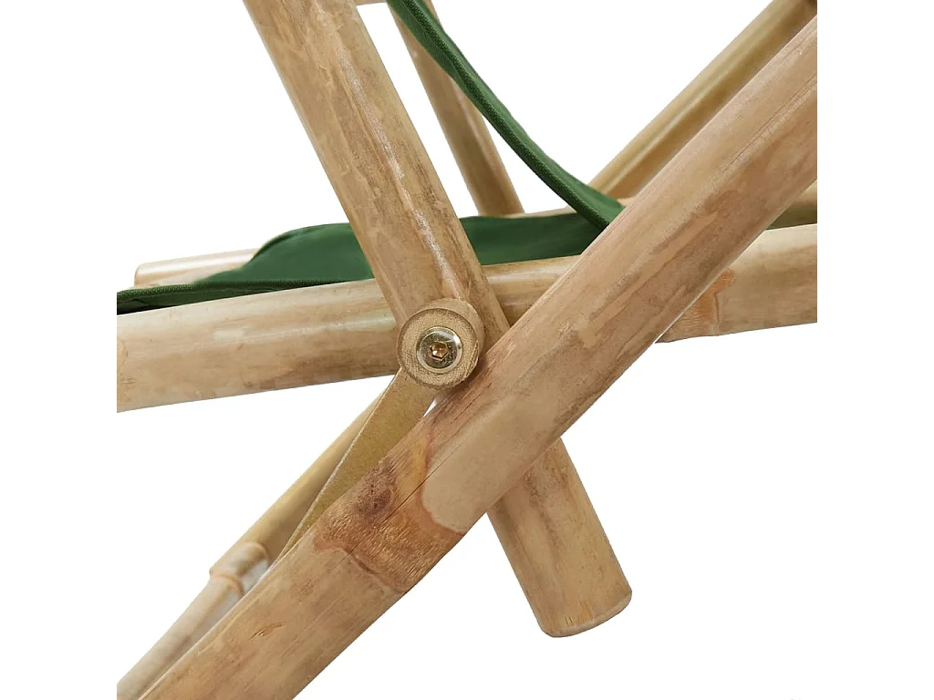 Liggende relaxstoel Groen Bamboe en stof