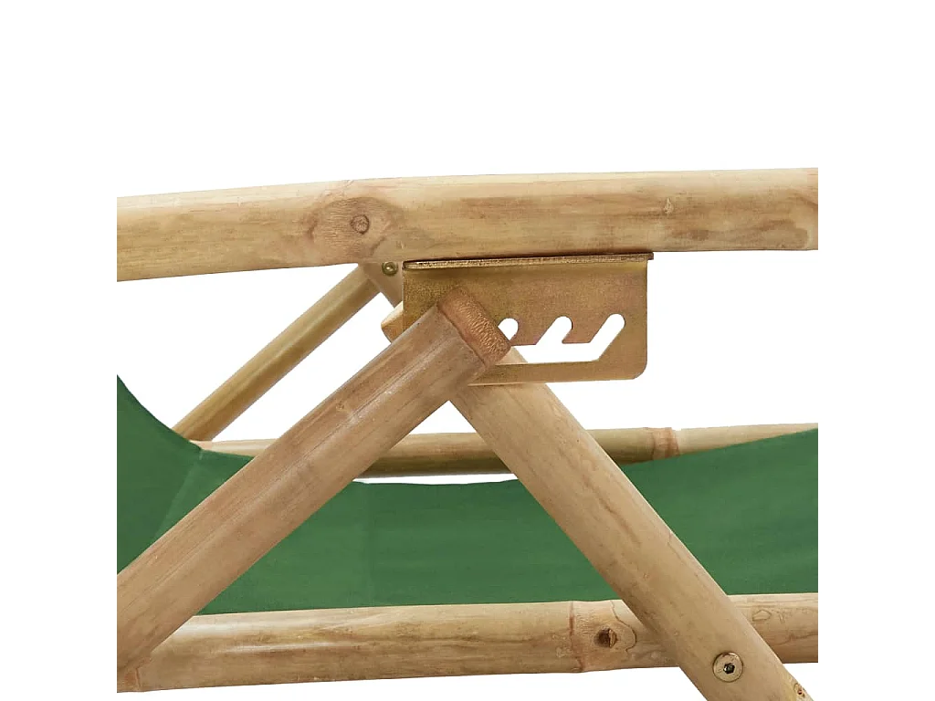 Liggende relaxstoel Groen Bamboe en stof