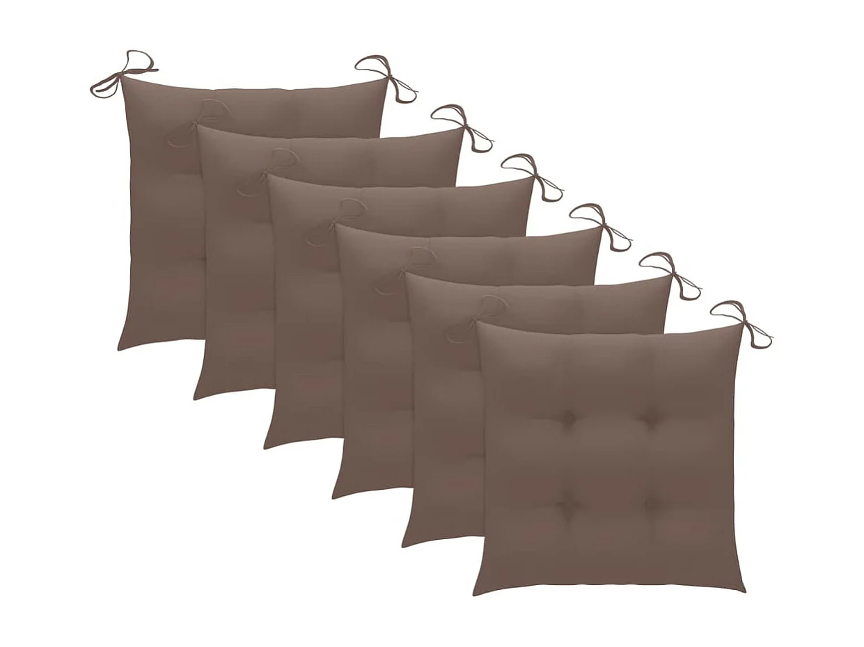Chaises à dîner d'extérieur 6 pcs avec coussins Acacia massif