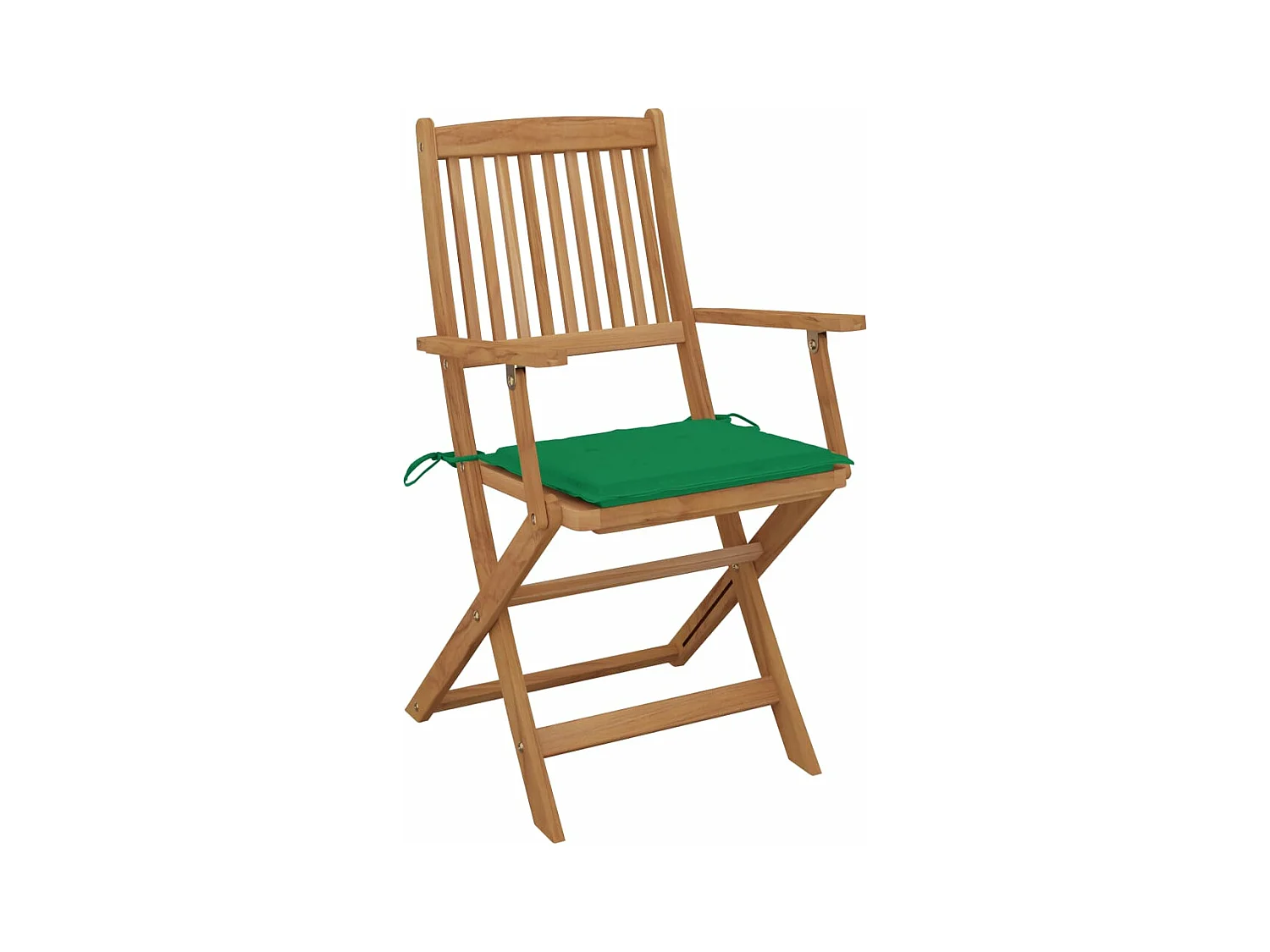 Chaises pliables de jardin 2 pcs avec coussins Bois d'acacia