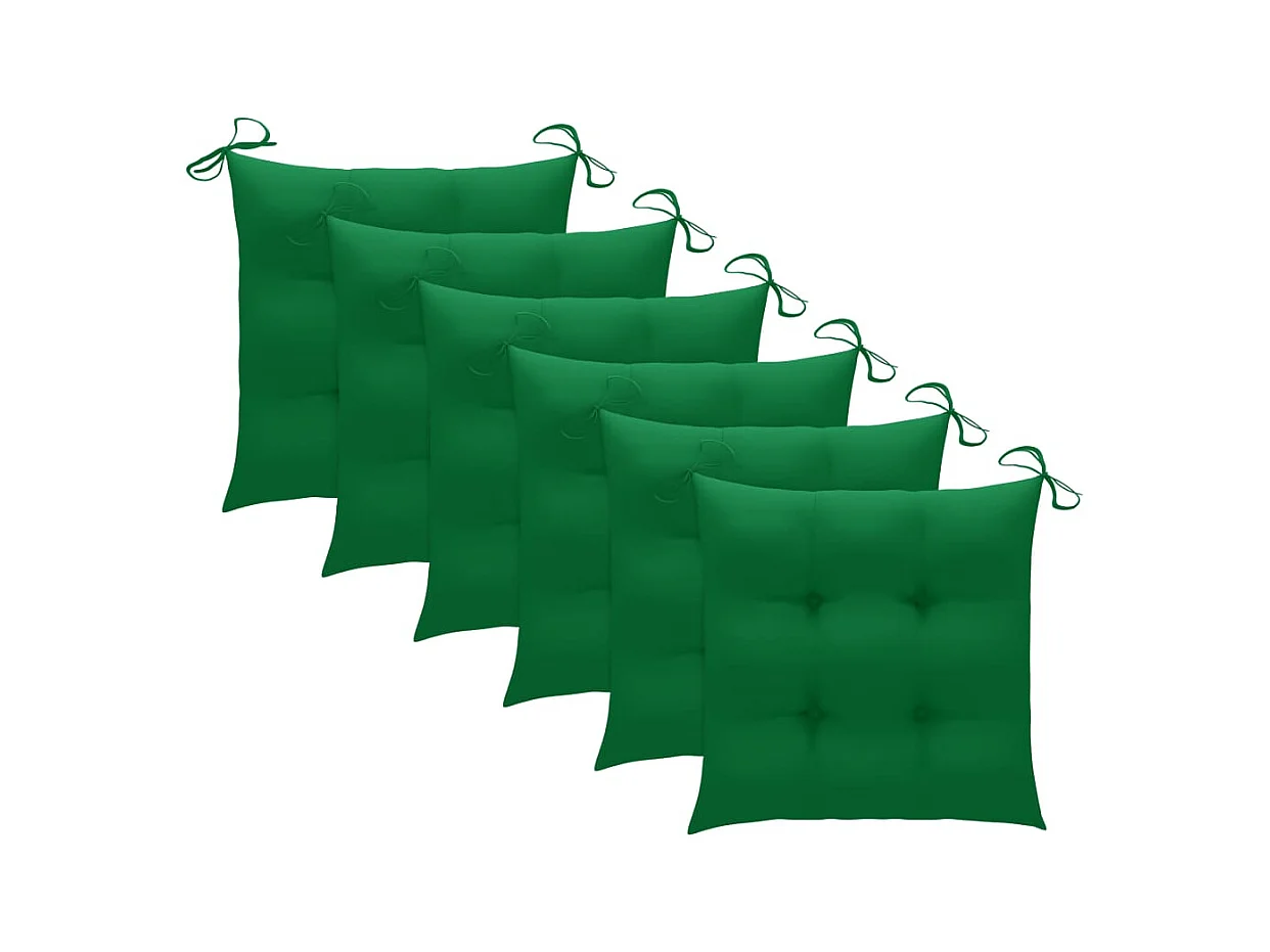 Chaises pliables d'extérieur 6 pcs avec coussins Bois d'acacia