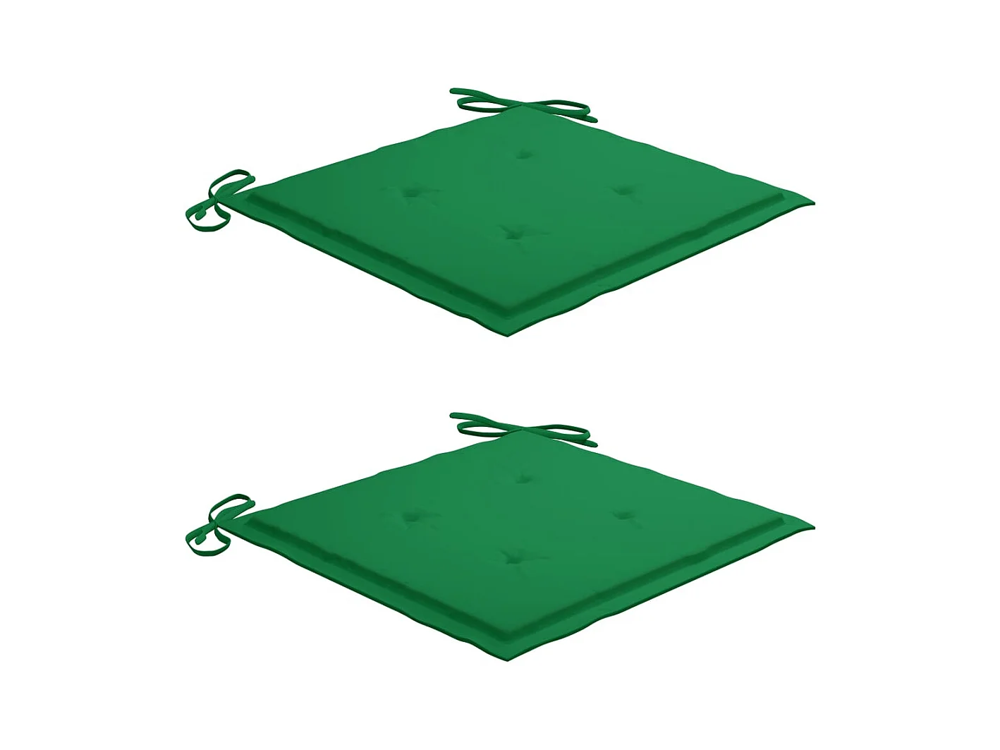 Chaises de jardin avec coussins vert 2 pcs Bois de teck massif