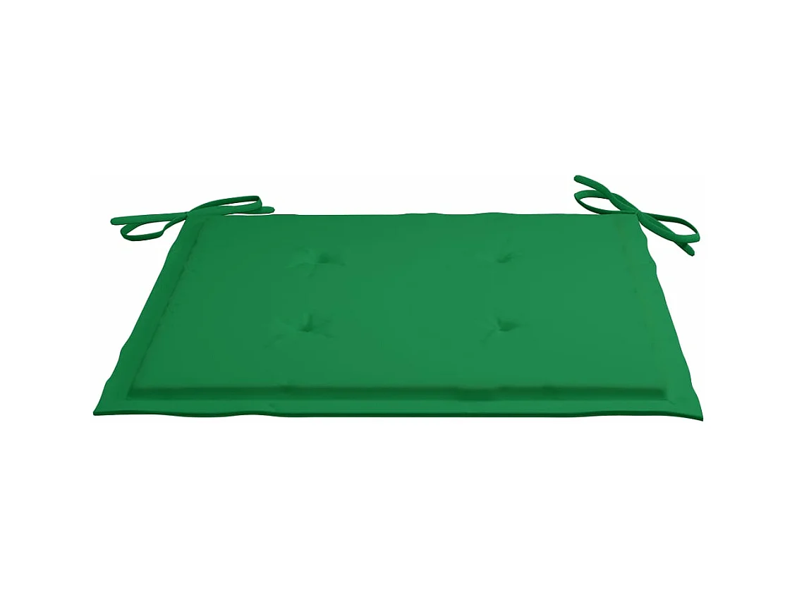 Chaises de jardin avec coussins vert 2 pcs Bois de teck massif