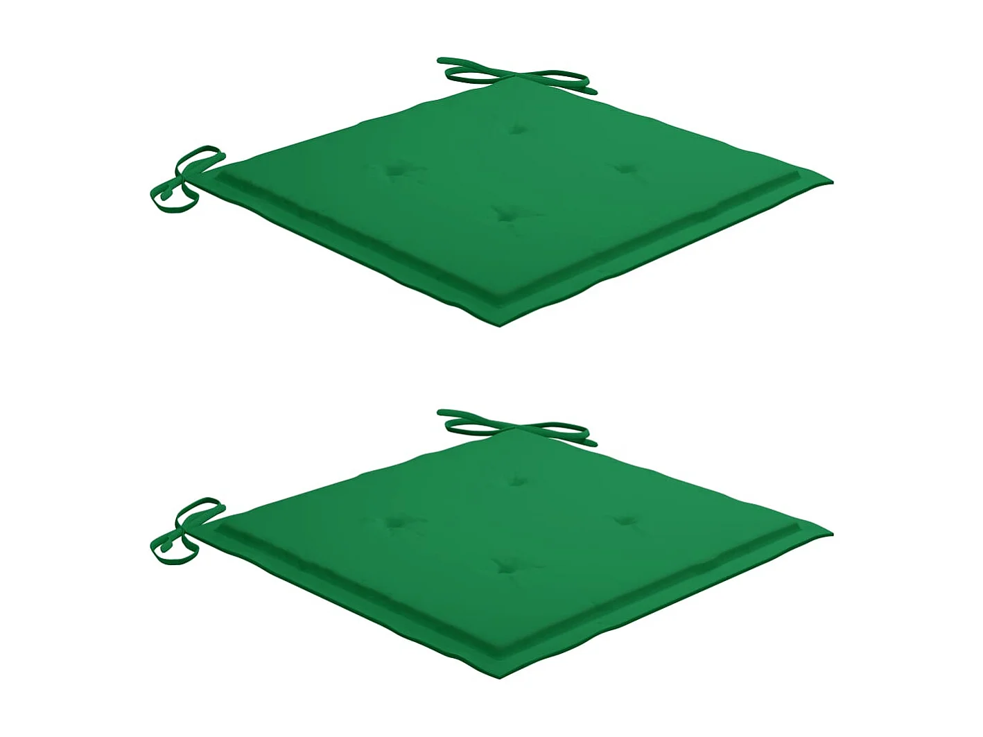 Chaises de jardin avec coussins vert 2 pcs Bois de teck massif