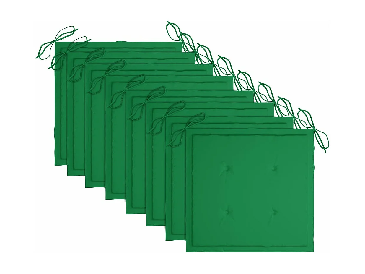 Chaises de jardin empilables avec coussins 8 pcs Teck solide