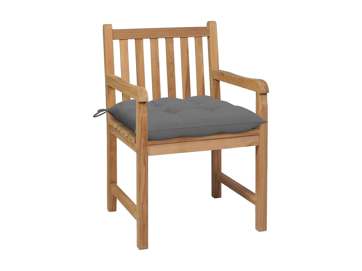 Chaises de jardin 2 pcs avec coussins gris Bois de teck massif