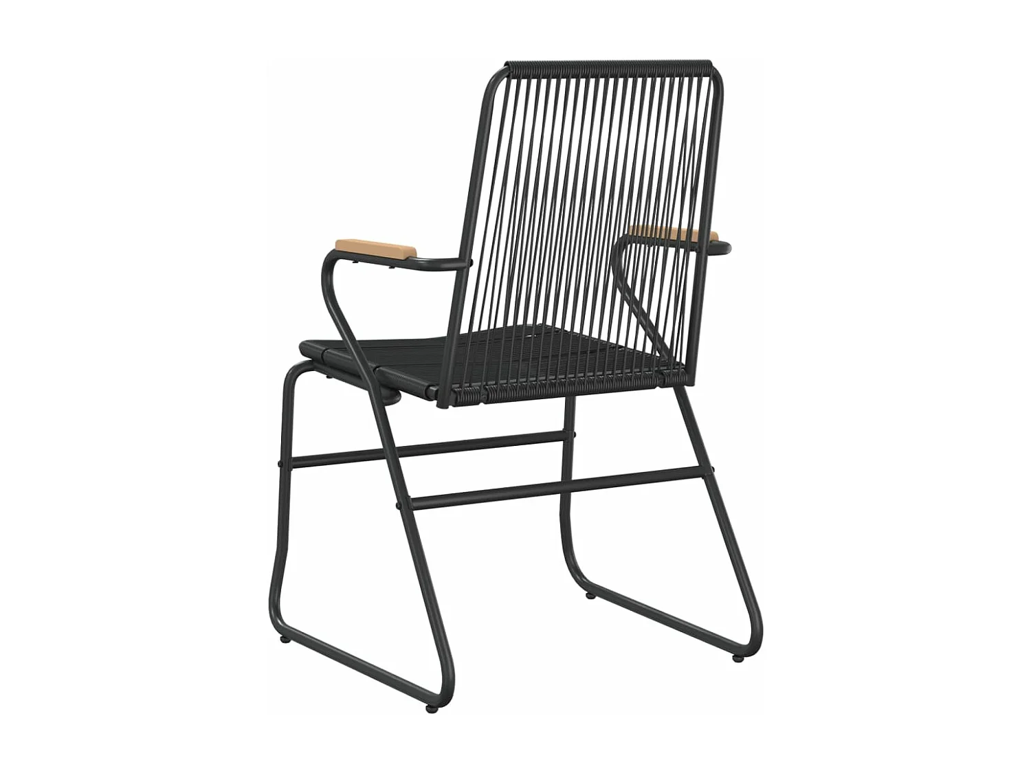 Chaises de jardin lot de 4 noir 58x59x85,5 cm rotin PVC