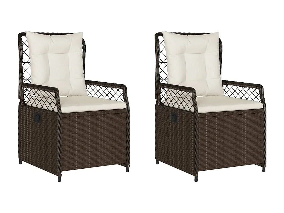 Chaises inclinables de jardin lot de 2 marron résine tressée