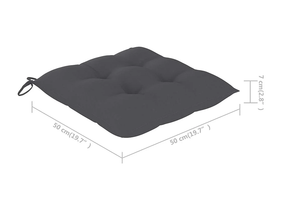 Chaises à dîner d'extérieur 2 pcs avec coussins Acacia massif