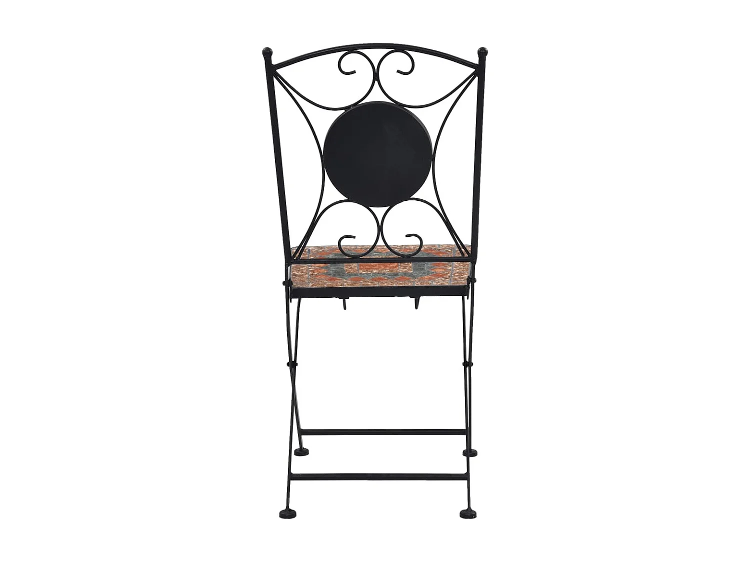 Cadeiras bistrô em mosaico 2 unidades laranja e cinza