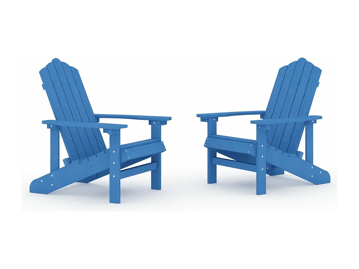 Set di 2 sedie da giardino Adirondack HDPE Blu acqua