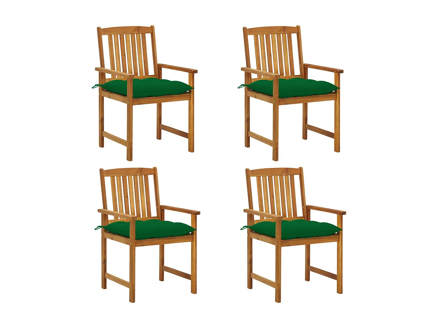 Tuinstoelen met kussens set van 4 Massief acaciahout