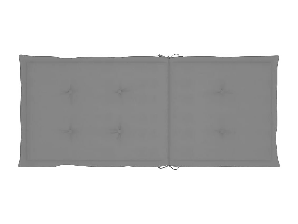 Chaises de jardin lot de 2 et coussins gris Bois de teck massif