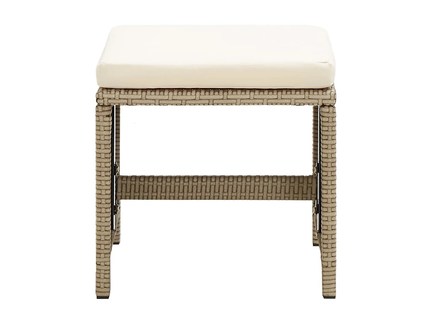 Sgabelli da giardino 2 pz con cuscini Resina midollino Beige