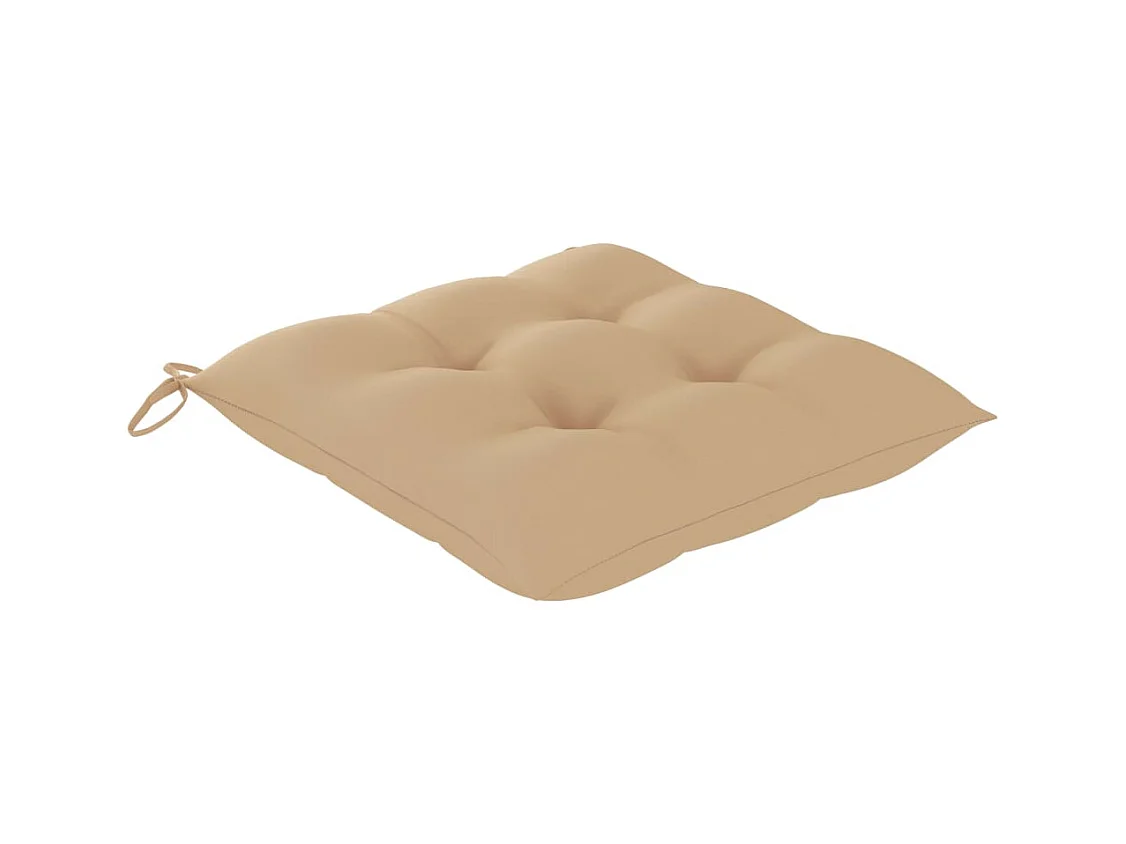 Chaises de jardin 6 pcs avec coussins beige Bois de teck solide