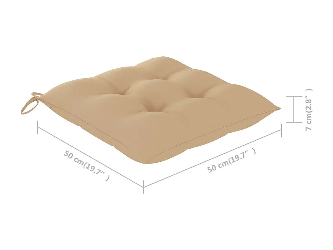 Sedie da giardino 6 pezzi con cuscini beige Legno massello di teak