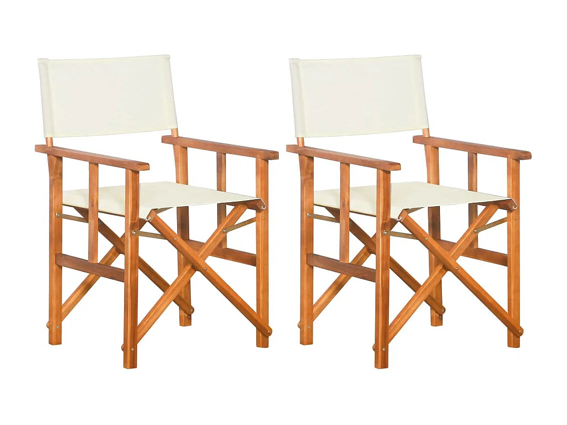Chaises de metteur en scène 2 pcs Bois massif d'acacia