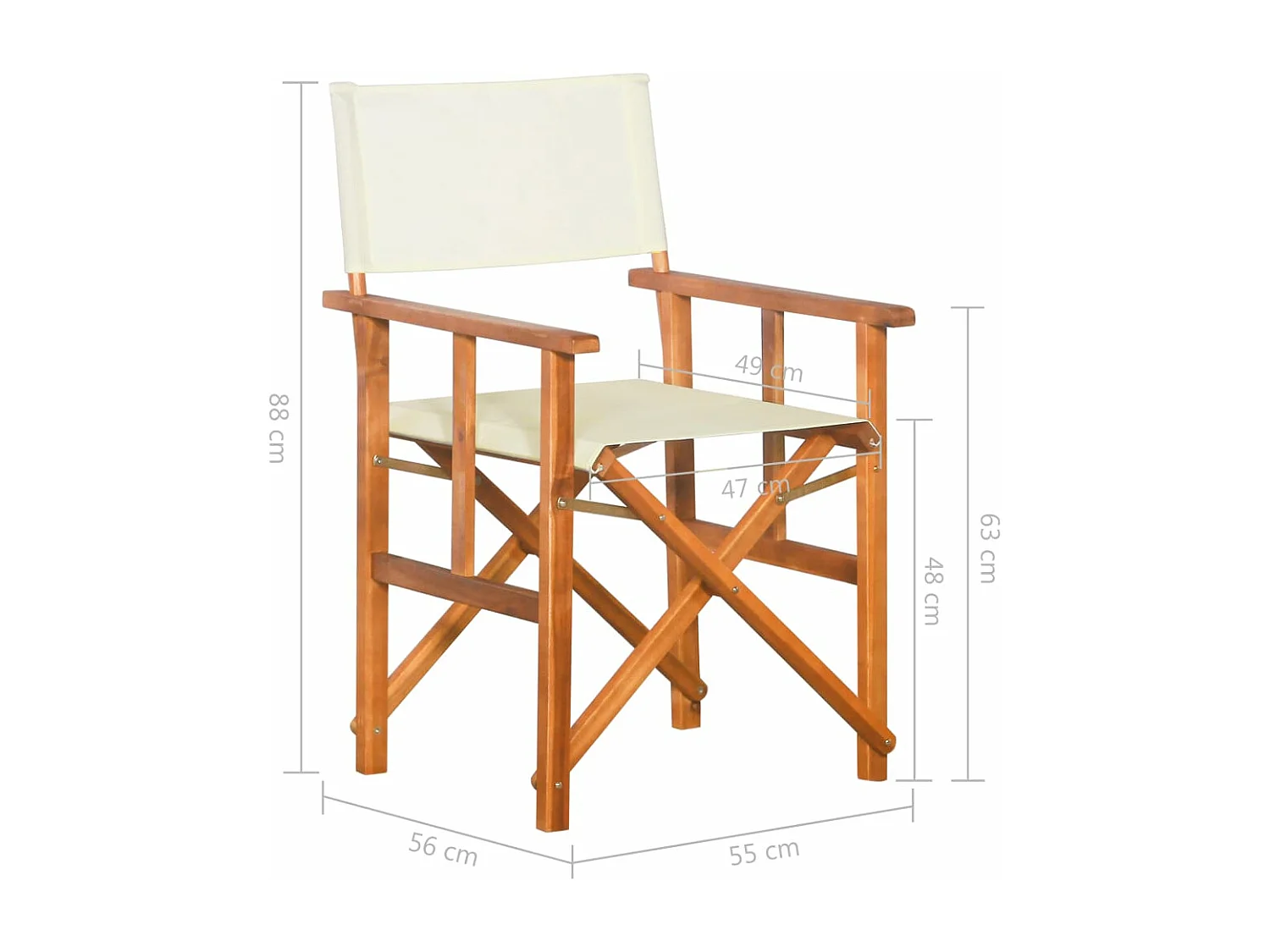 Chaises de metteur en scène 2 pcs Bois massif d'acacia