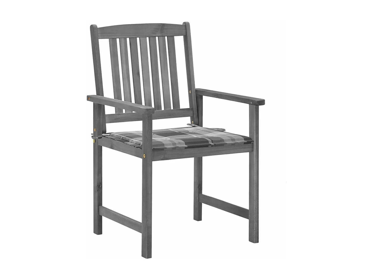 Chaises de jardin avec coussins 4 pcs Gris Bois d'acacia massif