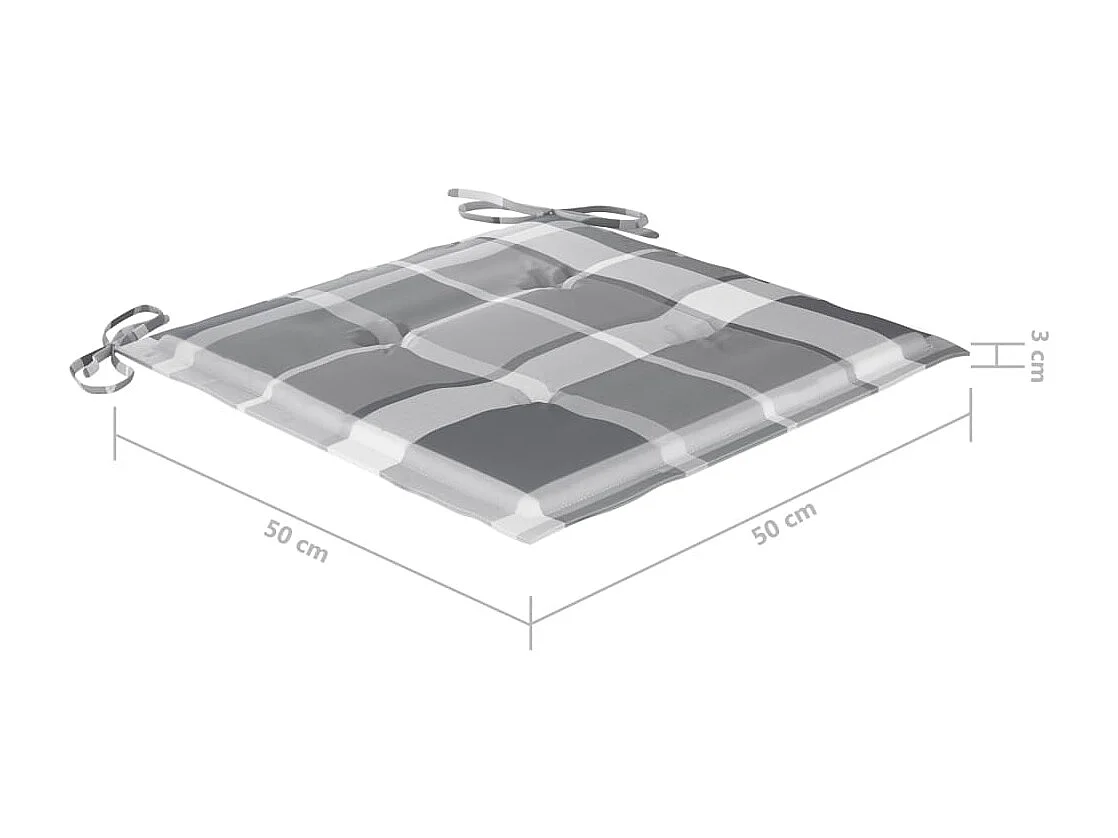 Chaises de jardin avec coussins 4 pcs Gris Bois d'acacia massif